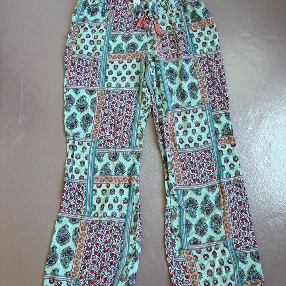 Motherhood Maternity Boho Patchwork Pants Women's Size S‎ Multicolor - Picture 1 of 3